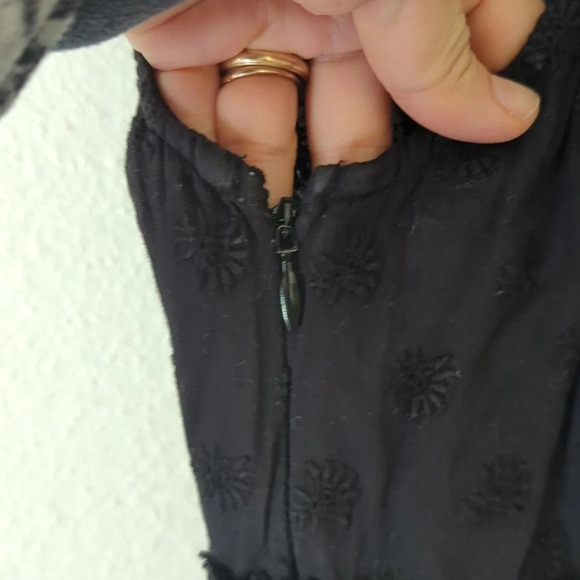 ulla johnson marjorie black noir eyelet lace mid dress - Picture 10 of 14